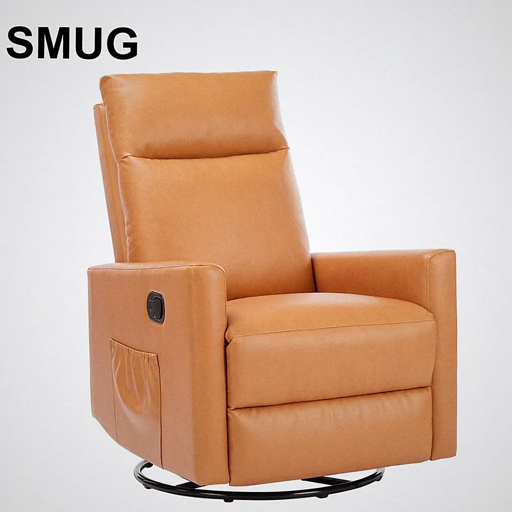 SMUG Brown Rocking Swivel Glider Recliner Single Sofa Bedroom Nursery Chair